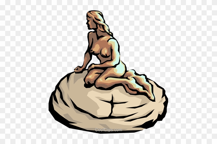 Mermaid On A Rock Royalty Free Vector Clip Art Illustration - Clip Art #1452280