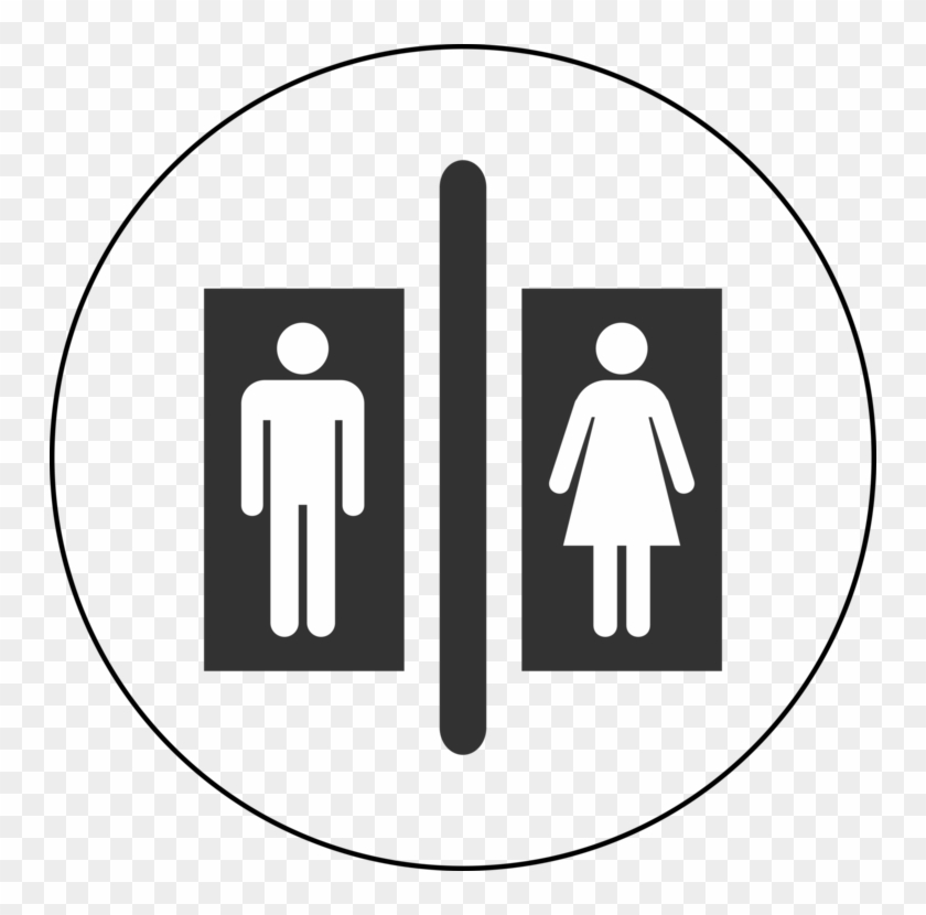 Unisex Public Toilet Bathroom Pictogram - Restroom Symbol #1452582