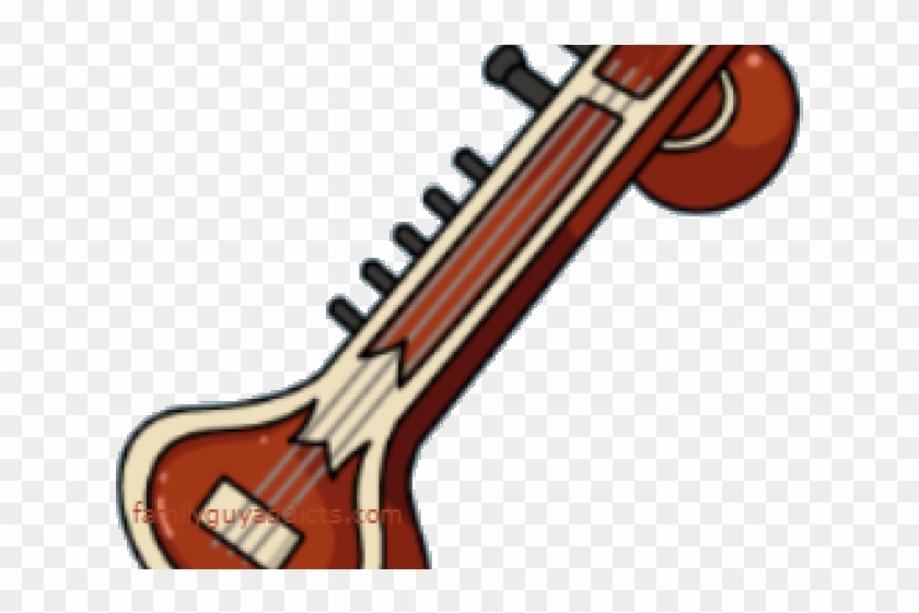 Bass Guitar Musical Tiple Clip Art Sitar - Sitar Clipart #1452603