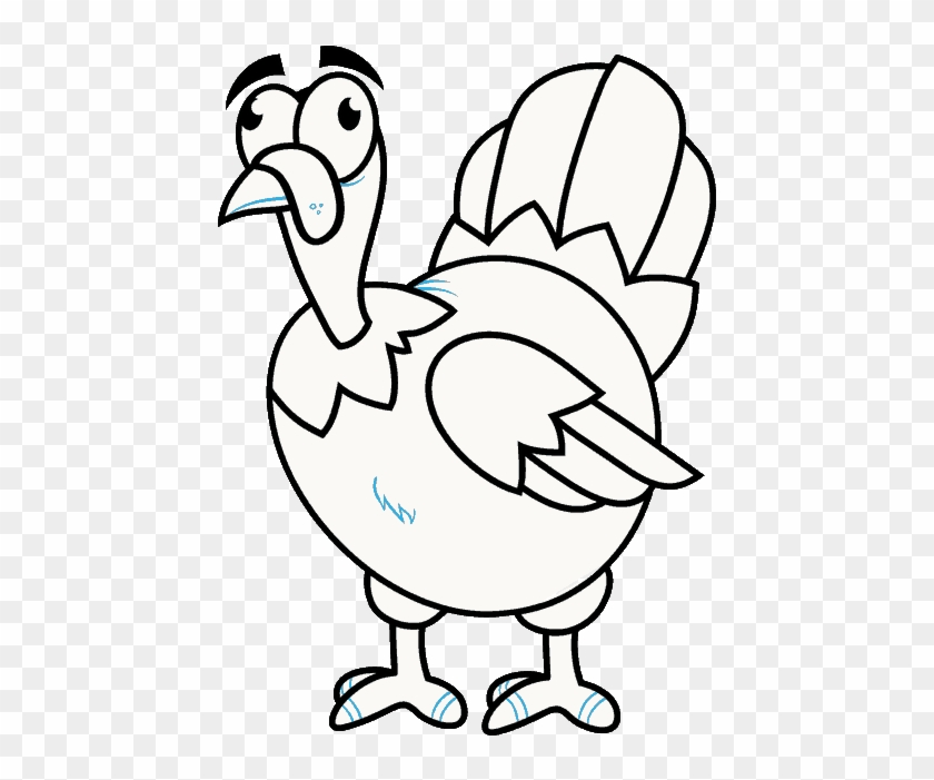 How To Draw A Cartoon Turkey In Few Easy Steps Drawing - Draw A Turkey #1452659