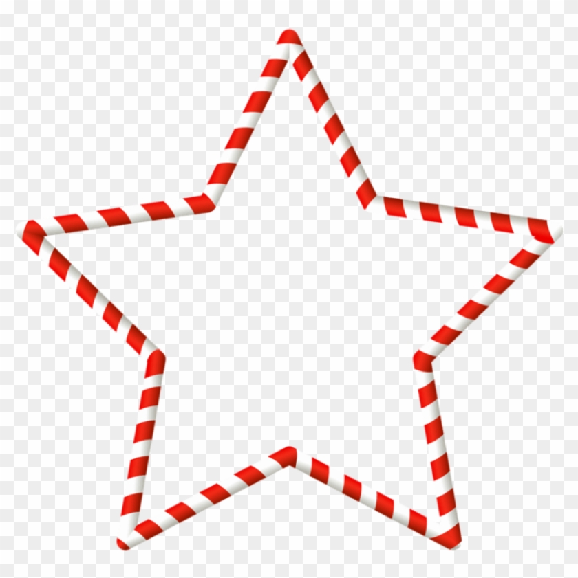 Candy Cane Clip Art Christmas Candy Cane Star Border - Estrellas Plateadas En Png #1453464