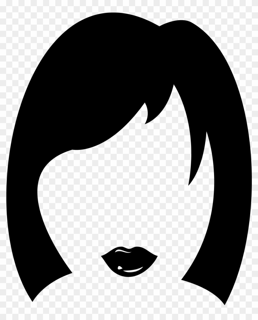 Clip Art Black And White Stock Haircut Clipart Woman - Womens Hair Clipart #1453520