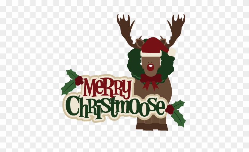 Moose Clipart Christmoose - Merry Christmoose Shower Curtain #1453742
