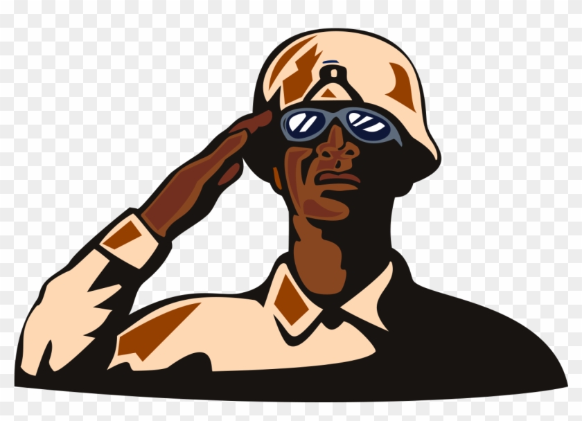 United States Salute Royalty Free Clip Art - African American Soldier Salute #1453842