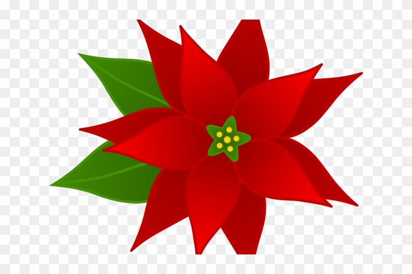 Flowers Borders Clipart Christmas - Flor De Navidad Dibujo #1453873