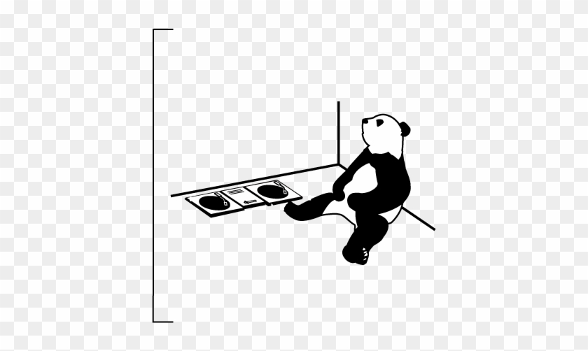 Panda Sitting Beside A Turntable - Giant Panda #1454108