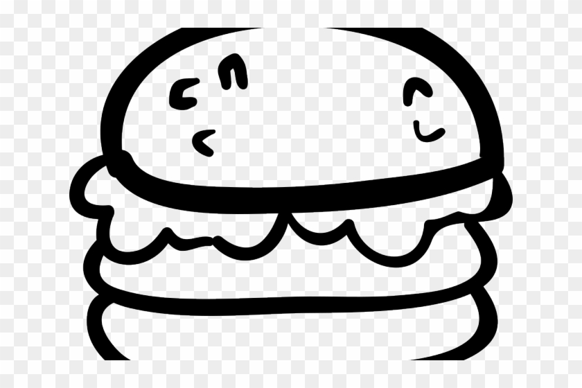 Drawn Burger Clip Art - Black And White Burger Png #1454322