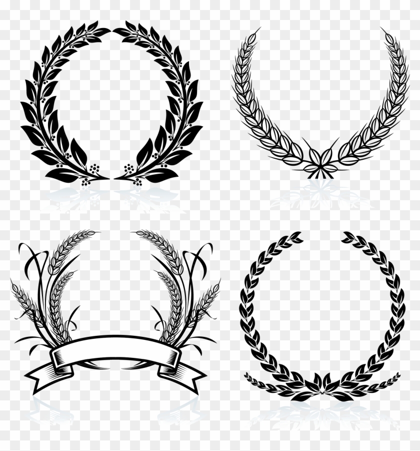Bay Clipart Black And White - Laurel Wreath #1454466