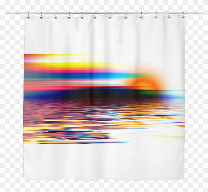 Clip Art Transparent Stock Colorful Sunset Shower Curtain - Beach Sunset Print Beach Lovely Bath Art Romantic Design #1454554