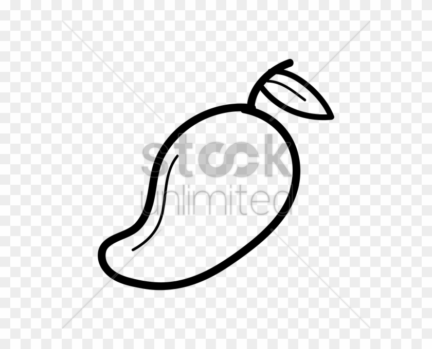 Mango Black And White Clipart Black And White Mango - Mango Black N White Clipart #1454658