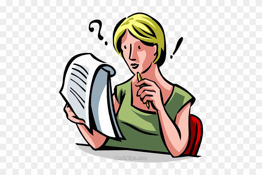 Frustration Clipart - Reading A Document Clip Art #1454666