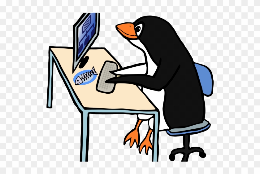 Desk Clipart Admin - Linux Penguin Coding #1454733