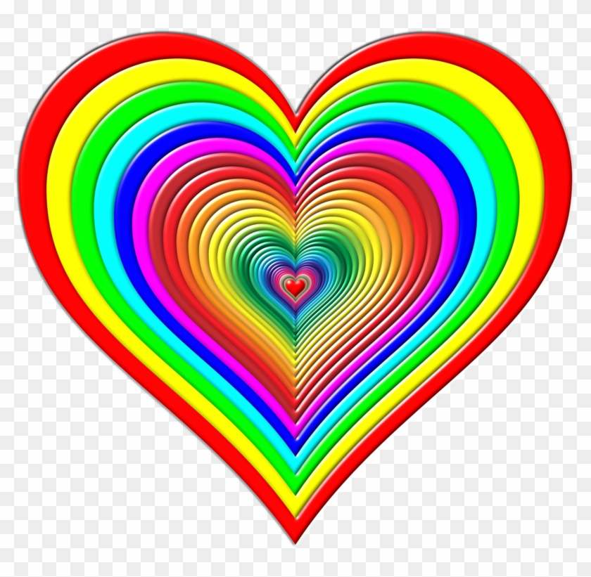 Color Heart Rainbow Green - Rainbow Heart #1454803