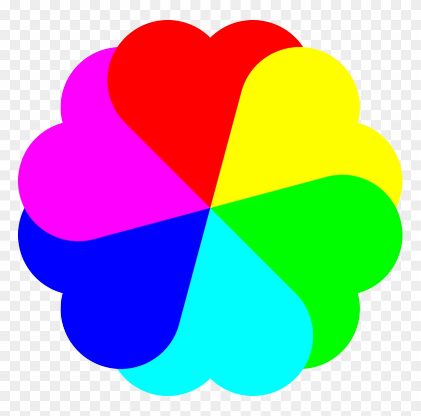 Coloring Book Computer Icons Rainbow Heart - Rainbow Colors Clipart #1454804