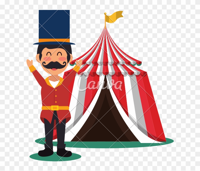 Circus Presenter With Tent - Desenho De Apresentador De Circo #1454851