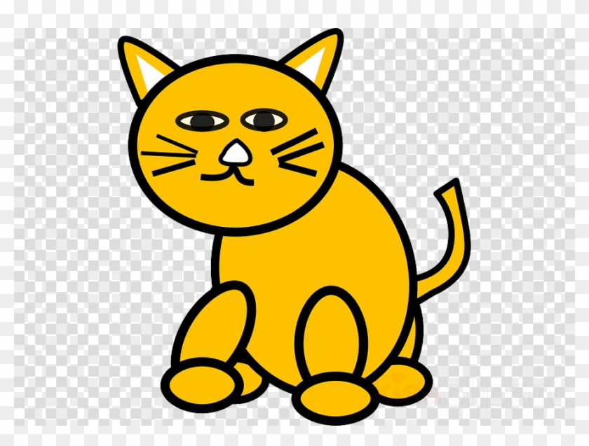 Yellow Cat Clipart Cat Kitten Clip Art - Custom Orange Cat Shower Curtain #1455284