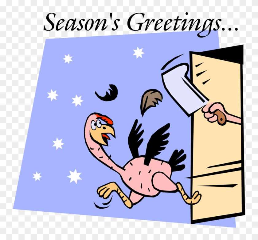 Vector Illustration Of Season's Greeting Turkey Dinner - War Room #1455378