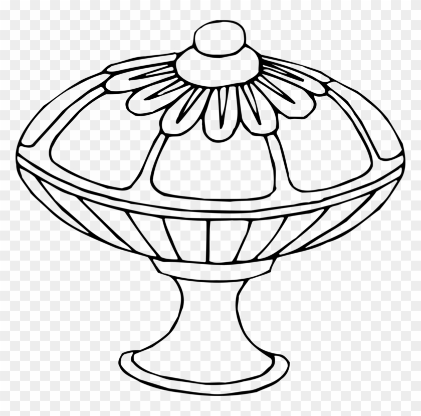 Line Art Drawing Pencil Black And White Vase - Drawing #1455601