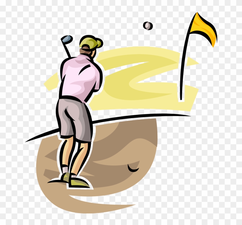 Golfer Plays Ball Out Of Sand Image - Illustration #1455713