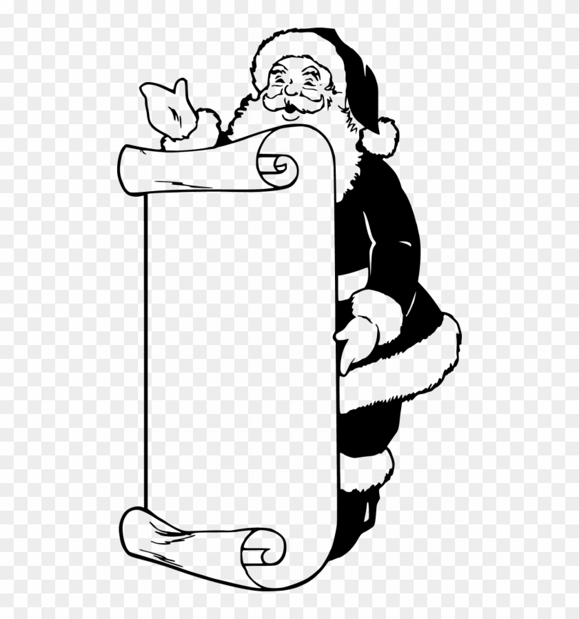 Santa Coloring Clipart With Google Image Result Vintage - Santa Clipart Black And White #1455819