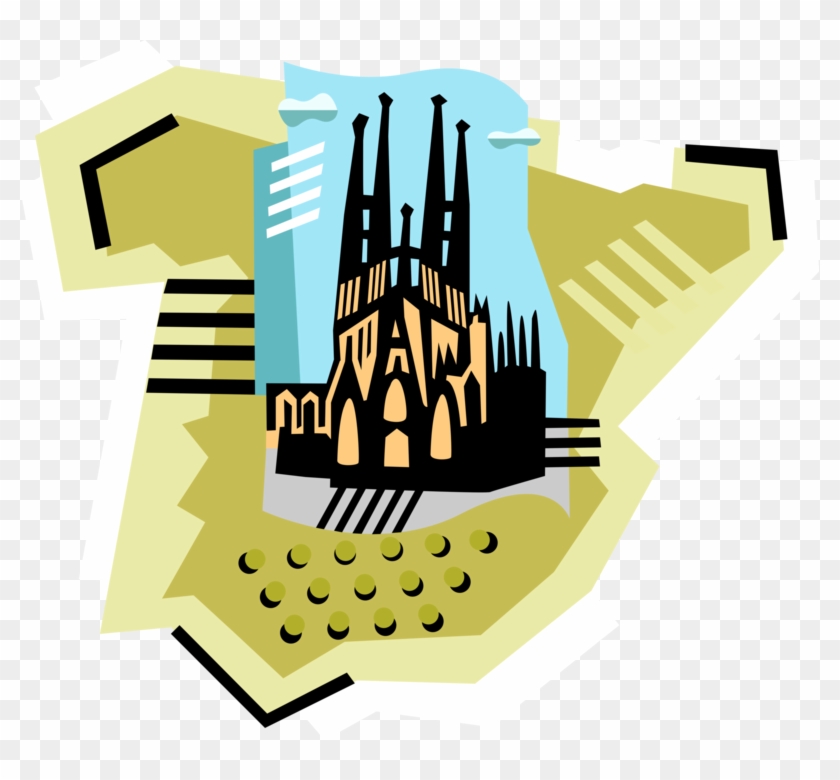 Vector Illustration Of La Sagrada Família Basilica - Illustration #1456459