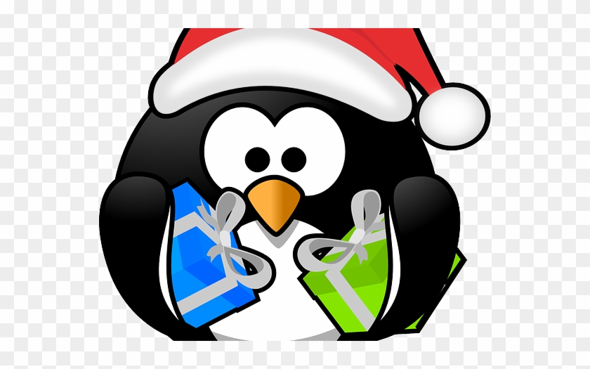 Stay Safe Online This Christmastime - Penguin Black And White Clipart Christmas #1456809