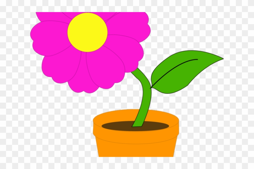 Flowerpots Clipart Potted Flower - Flower In A Pot #1456902