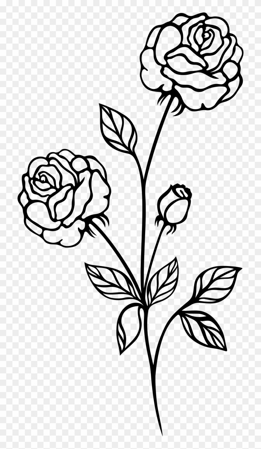 Medium Size Of How To Draw A Simple Rose Tattoo Drawing - Clip Art Black And White Rose #1457052