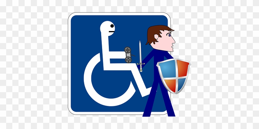 Behinderte, Templer, Schwert, Anmelden - Disabled Toilet Sign #226415