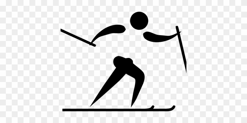 Skifahren, Ski, Sport, Logo, Piktogramm - Cross Country Skiing Olympic Logo #226449