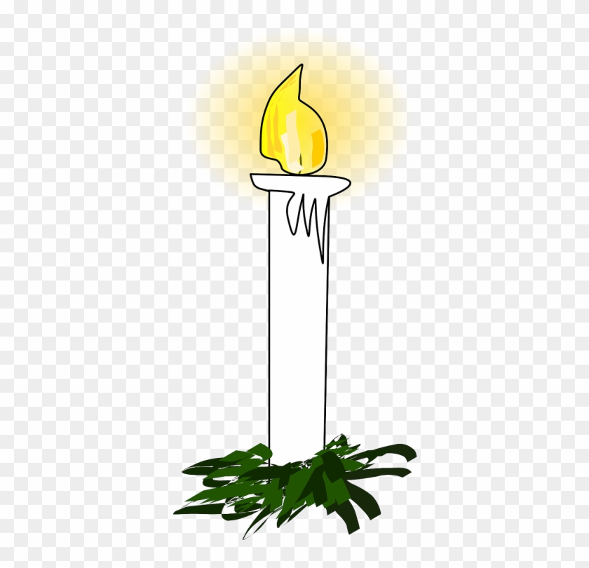 Weiße Gezeichnete Weihnachtskerze - Advent Candle Clip Art #226478