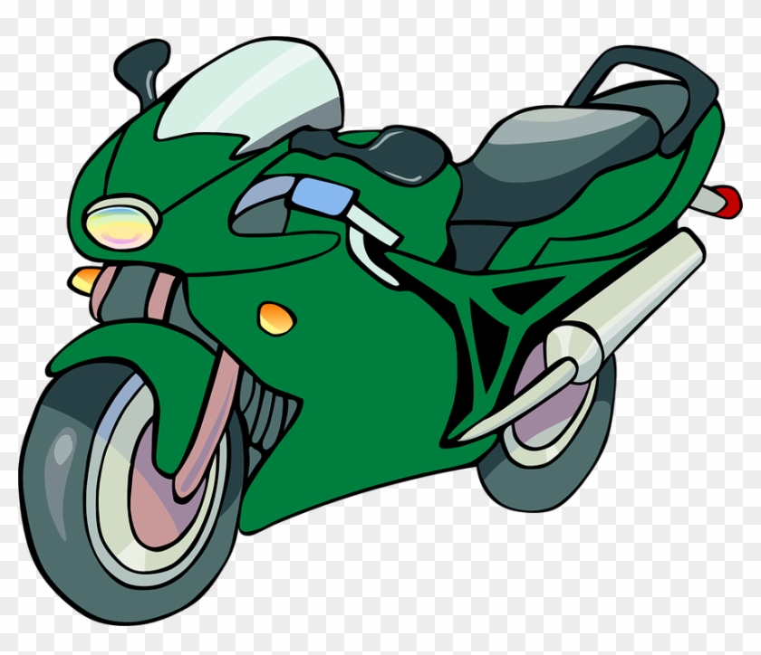 Motocicleta, Moto, Verde, Motor - Green Motorbike Clip Art #226535