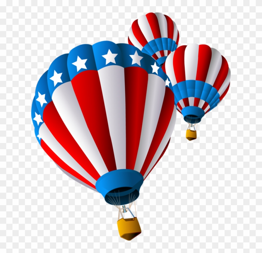 Grab This Free Clip Art And Celebrate This 4th Of July - 4th Of July Hot Air Balloons #226716