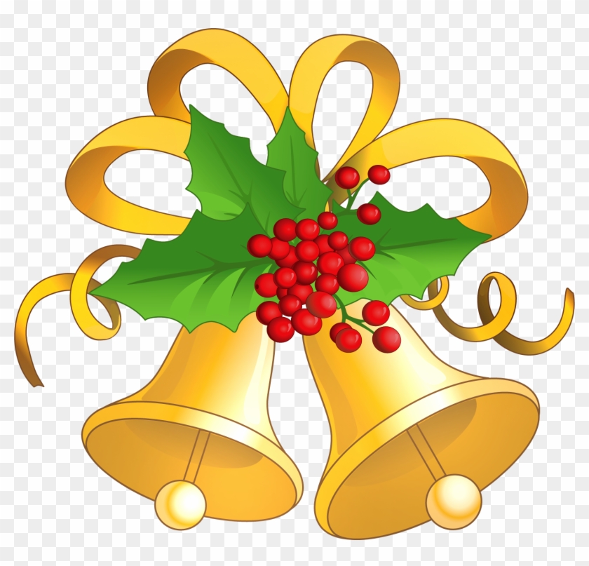 Transparent Christmas Gold Bells With Mistletoe Png - Fun Christmas Decorations Coloring Book: For Kid's #227123