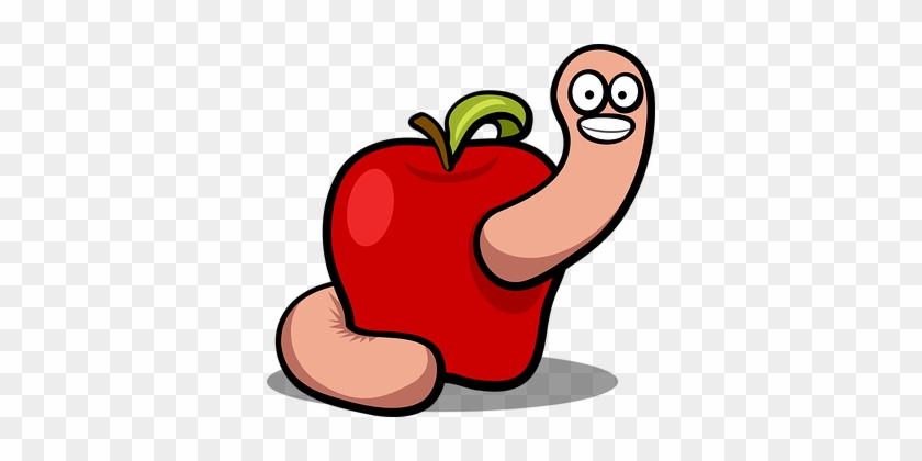 Apple Wurm Obst Regenwurm Glücklich Satt R - Apple With A Worm #227655