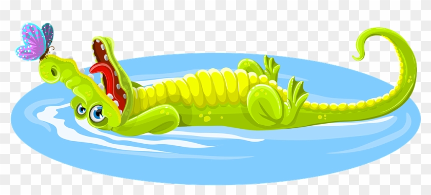 Krokodil Schmetterling Tier Glücklich Glüc - Crocodile Story #227678