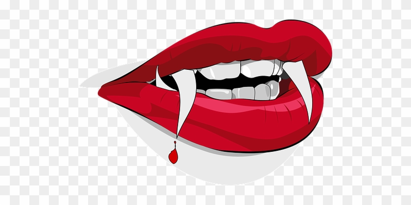 Dracula Zähne Vampir Blut Tropfen Lippen H - Halloween Png #227710