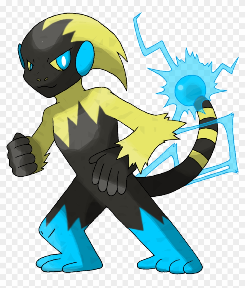 Blue Electric Monkey - Fan Made Monkey Pokemon #227743