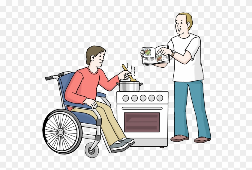 Diese Grafik Zeigt Einen Rollstuhlfahrer Der Hilfe - Kochen Leichte Sprache #228413