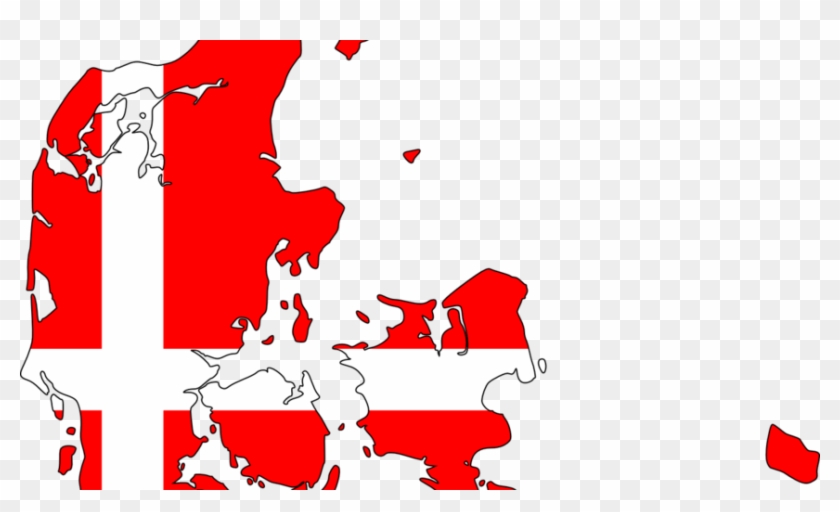 Der Umriss Von Dänemark Mit Der Dänischen Flagge - Denmark Map Png #229101