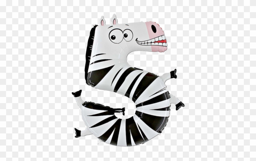 Folienballon Kinder Zahl 5 Zebra - Burton & Burton 40 Inch Zooloon 5 Inch Zebra Balloon #229407