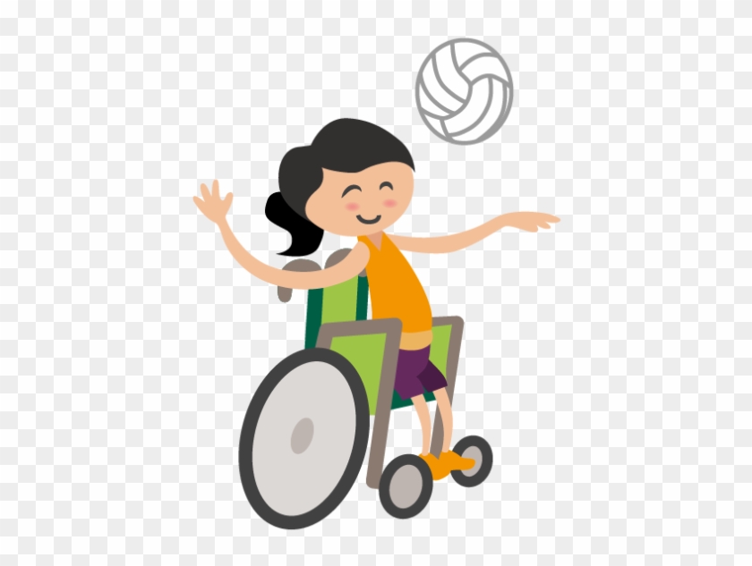 Inklumoji, Das Eine Braunhaarige Frau Im Rollstuhl - Volleyball #230325