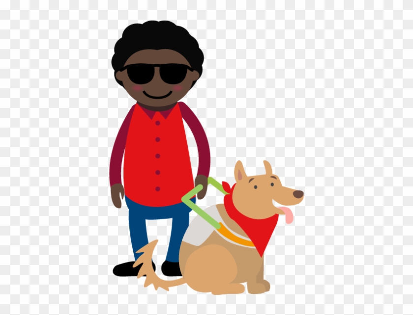 Inklumoji, Das Einen Dunkelhäutigen Blinden Mit Sonnenbrille - Guide Dog #230330