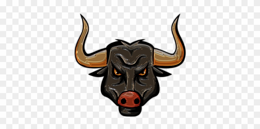 Stier Longhorn Metallizer Kunst Glas Fabri - Metallic Bull Round Ornament #230471