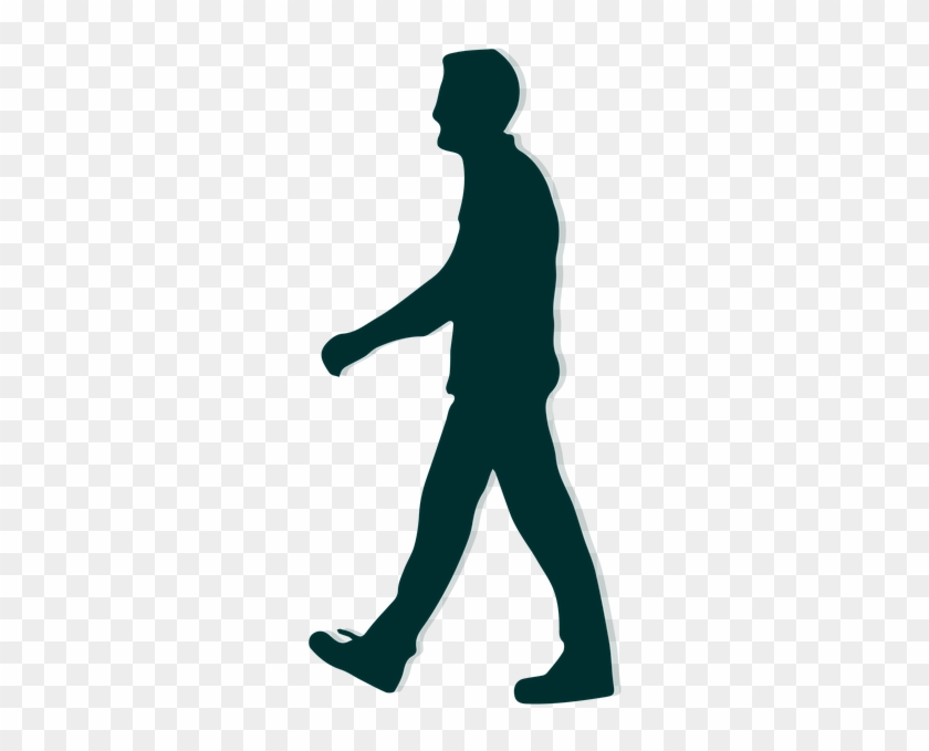 Pin Man Silhouette Clip Art - Walking Man Silhouette #230526