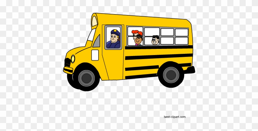 School Bus With Kids Sitting Inside Clip Art - School #230932