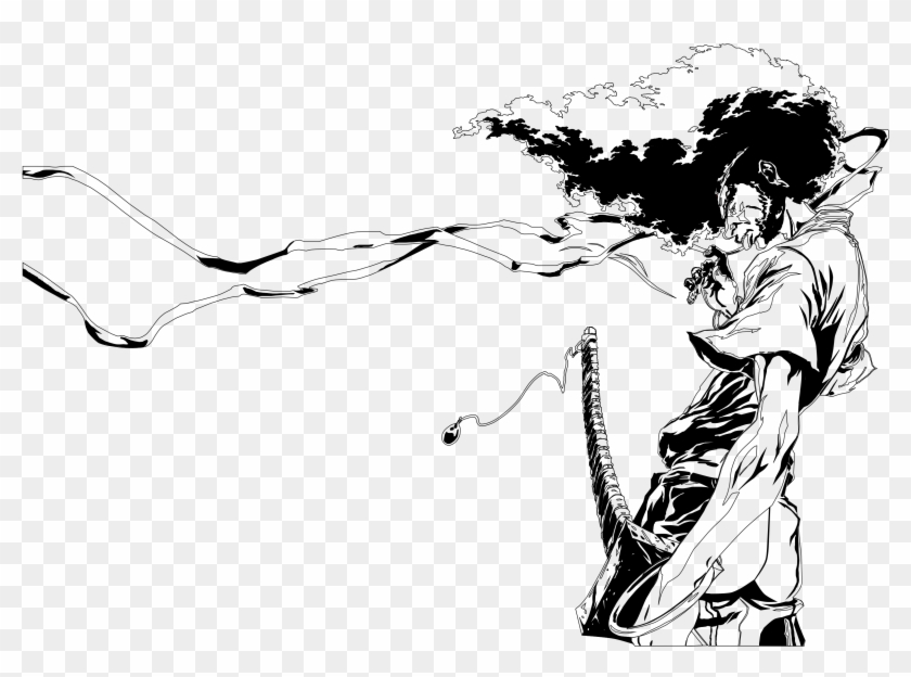 Yeezus Drawing Afro Clipart Free Stock - Afro Samurai Black And White #1457521