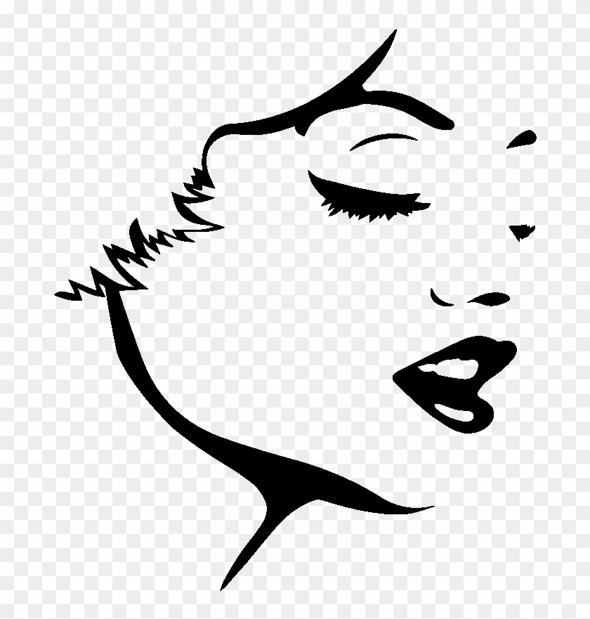 Sticker Marilyn Monroe Visage Ambiance Sticker Kc 2666 - Woman Silhouette Face Drawing #1457565