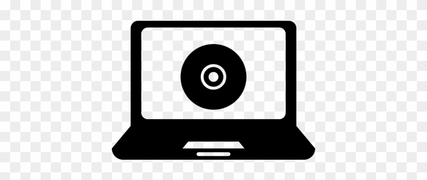 Laptop Computer With Cd Vector - Laptop Music Icon #1457604