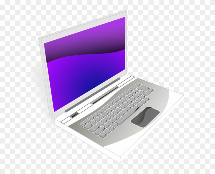 Computer Clipart Purple - Laptop Orange Png #1457624